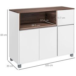 Tumba Homcom 83A-056V80WT 105x39x83 cm (White/Oak) Thumb
