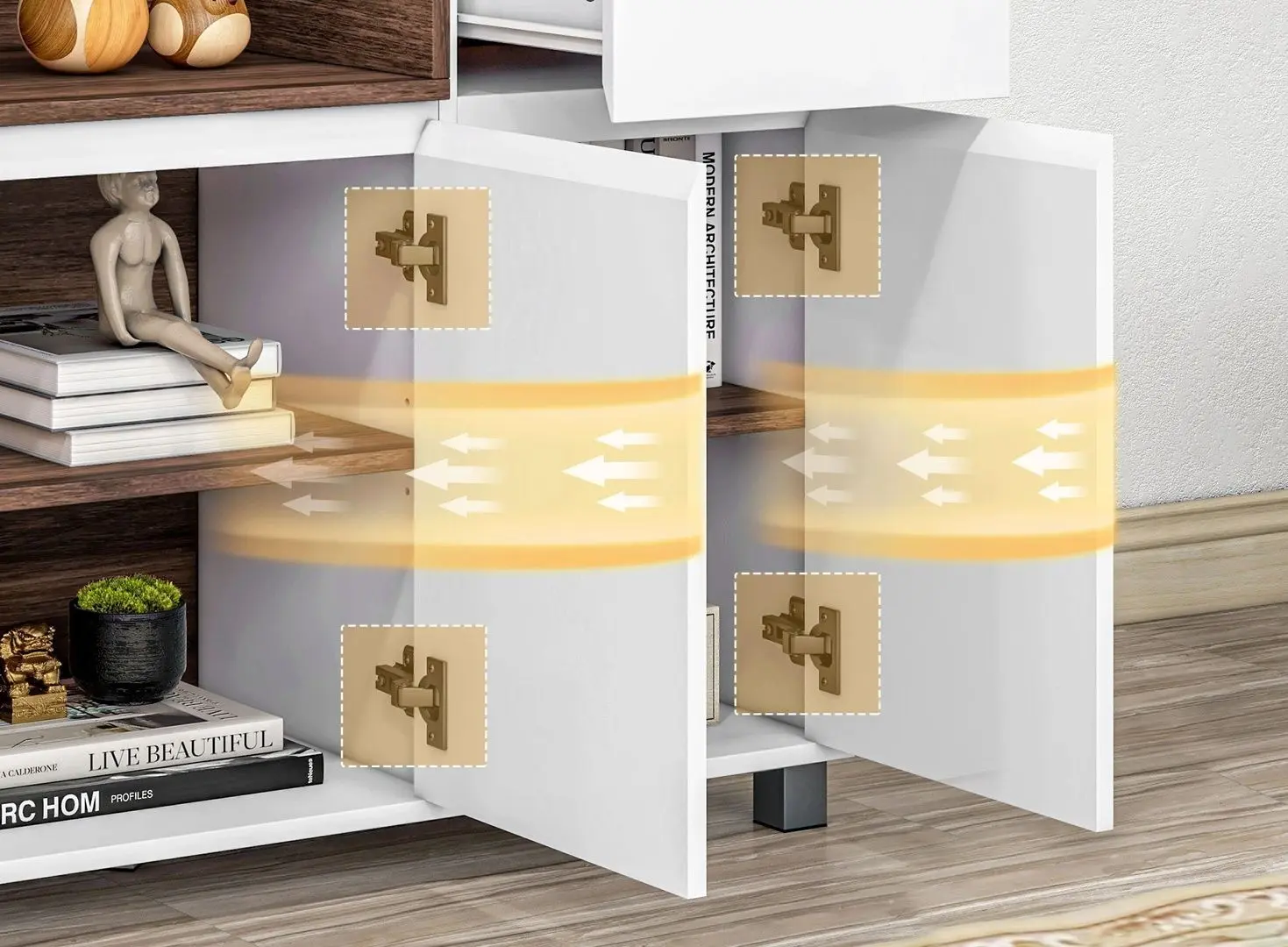 Tumba Homcom 83A-056V80WT 105x39x83 cm (White/Oak)