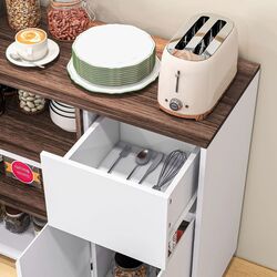 Tumba Homcom 83A-056V80WT 105x39x83 cm (White/Oak) Thumb