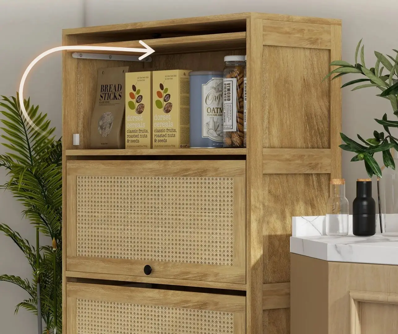 Комод Homcom 83A-059V00ND 70x32x132 cm (Oak) - 4