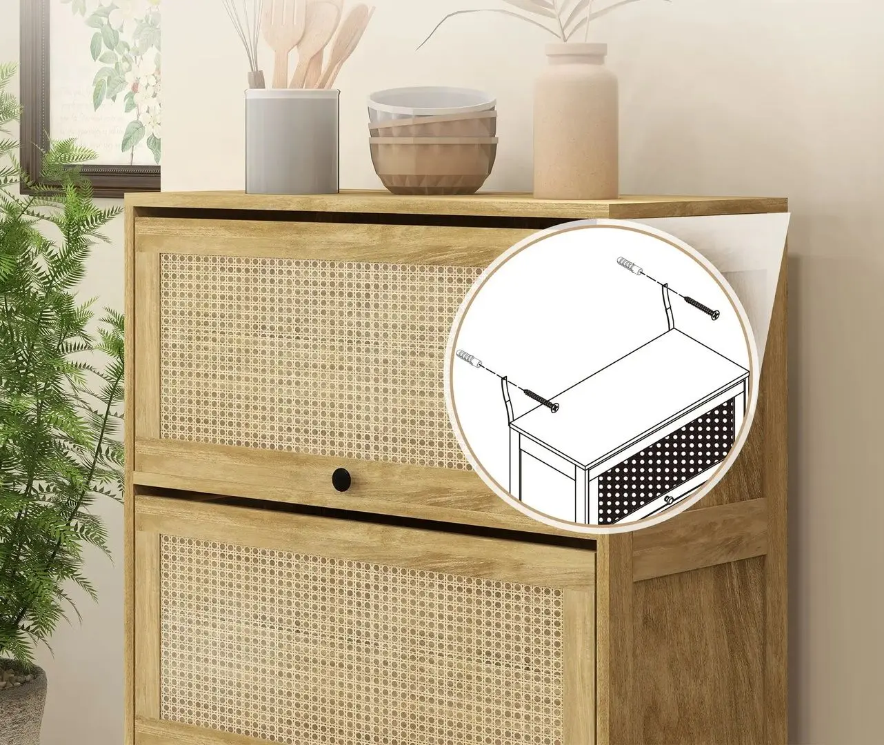 Комод Homcom 83A-059V00ND 70x32x132 cm (Oak) - 3