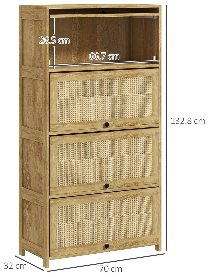 Комод Homcom 83A-059V00ND 70x32x132 cm (Oak) - 10
