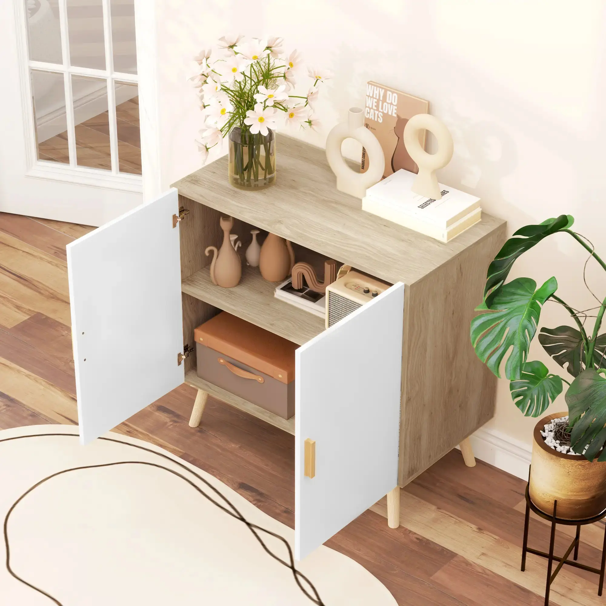Tumba Homcom 83B-092V00AK (White/Oak) - 6