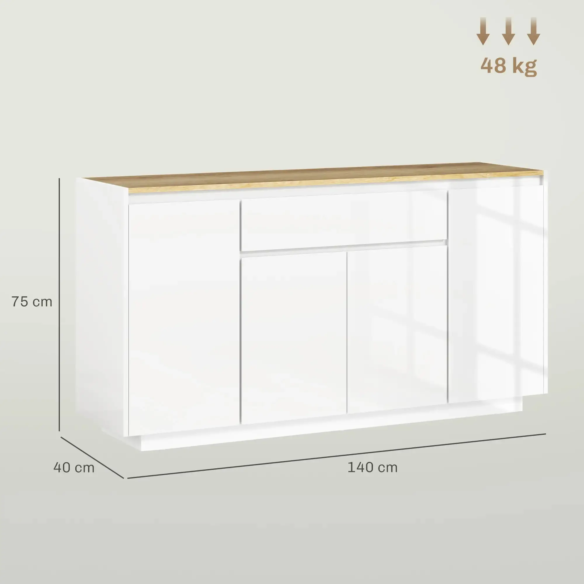 Тумба Homcom 83B-196V80WT (White Gloss) - 4