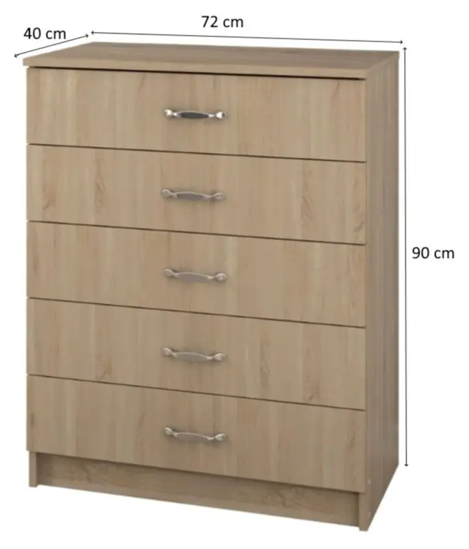 Comoda Ideal Mobila 5SZ (Sonoma Oak)