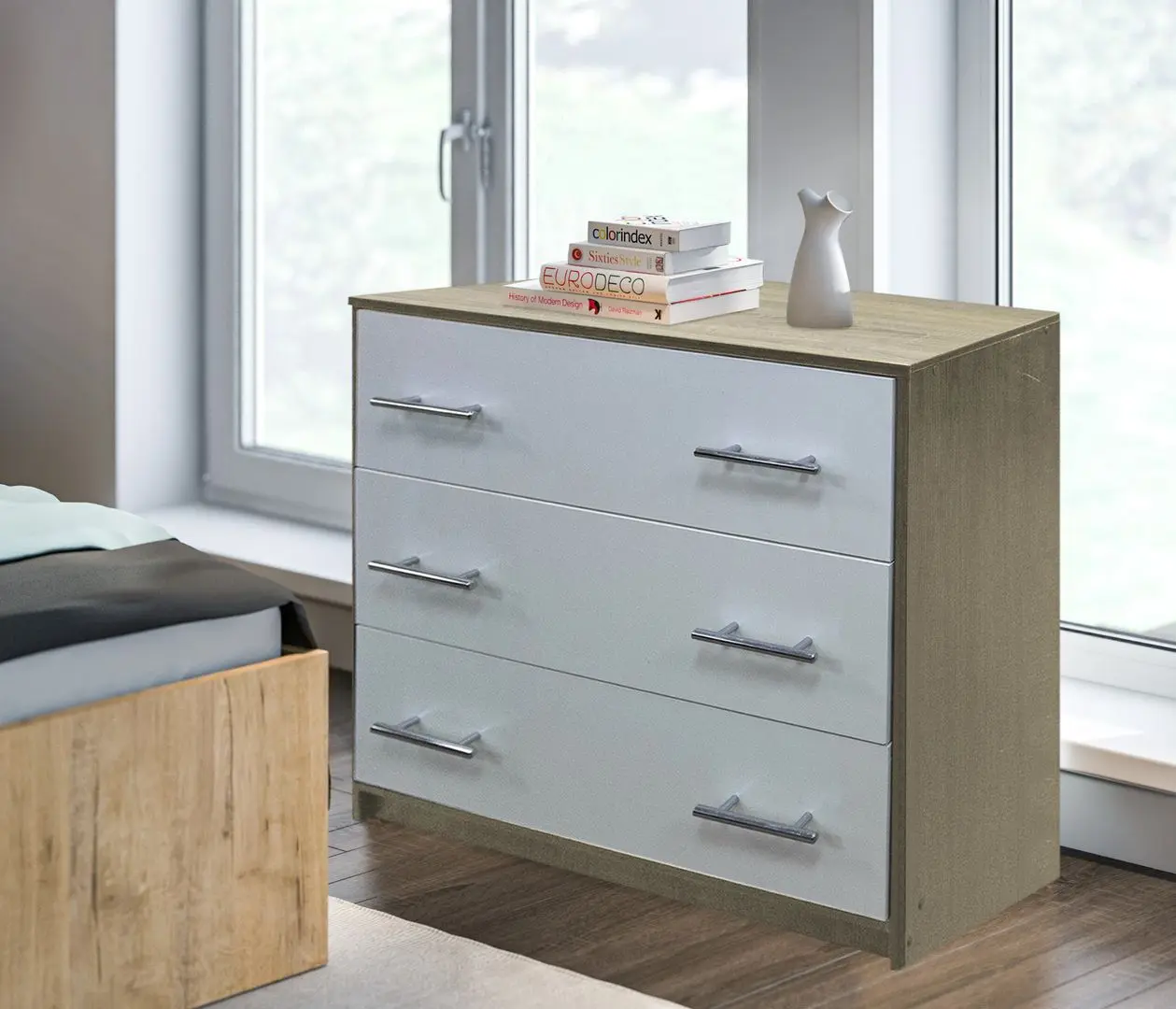 Comoda Ideal Mobila 70x45x80 (Sonoma Oak/White)