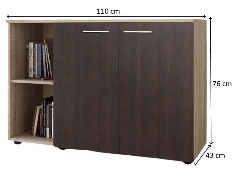 Tumba Ideal Mobila Alessia (Sonoma Oak/Wenge)