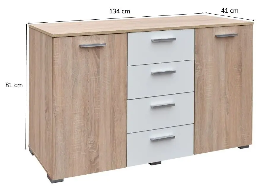 Tumba Ideal Mobila Lileya (Sonoma Oak/White)