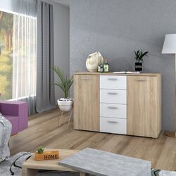 Tumba Ideal Mobila Lileya (Sonoma Oak/White)