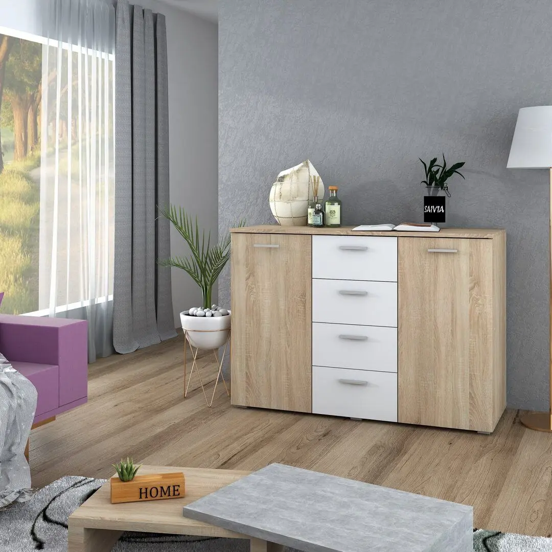 Tumba Ideal Mobila Lileya (Sonoma Oak/White)