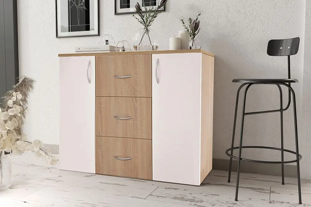 Tumba Ideal Mobila Louise (Sonoma Oak/White)