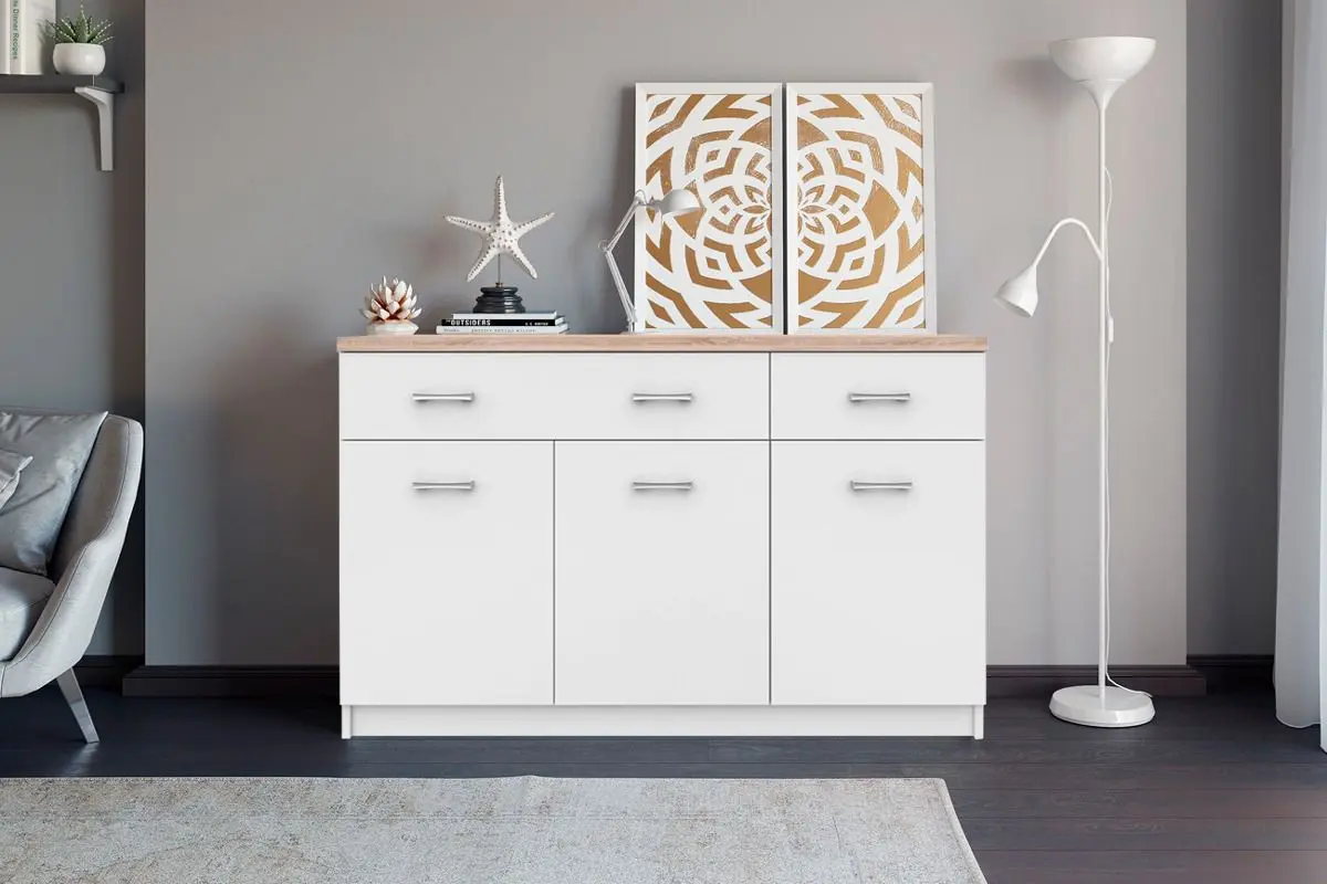 Tumba Ideal Mobila Lucia (Sonoma Oak/White)