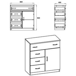 Tumba Ideal Mobila Mia (Wenge/White) Thumb