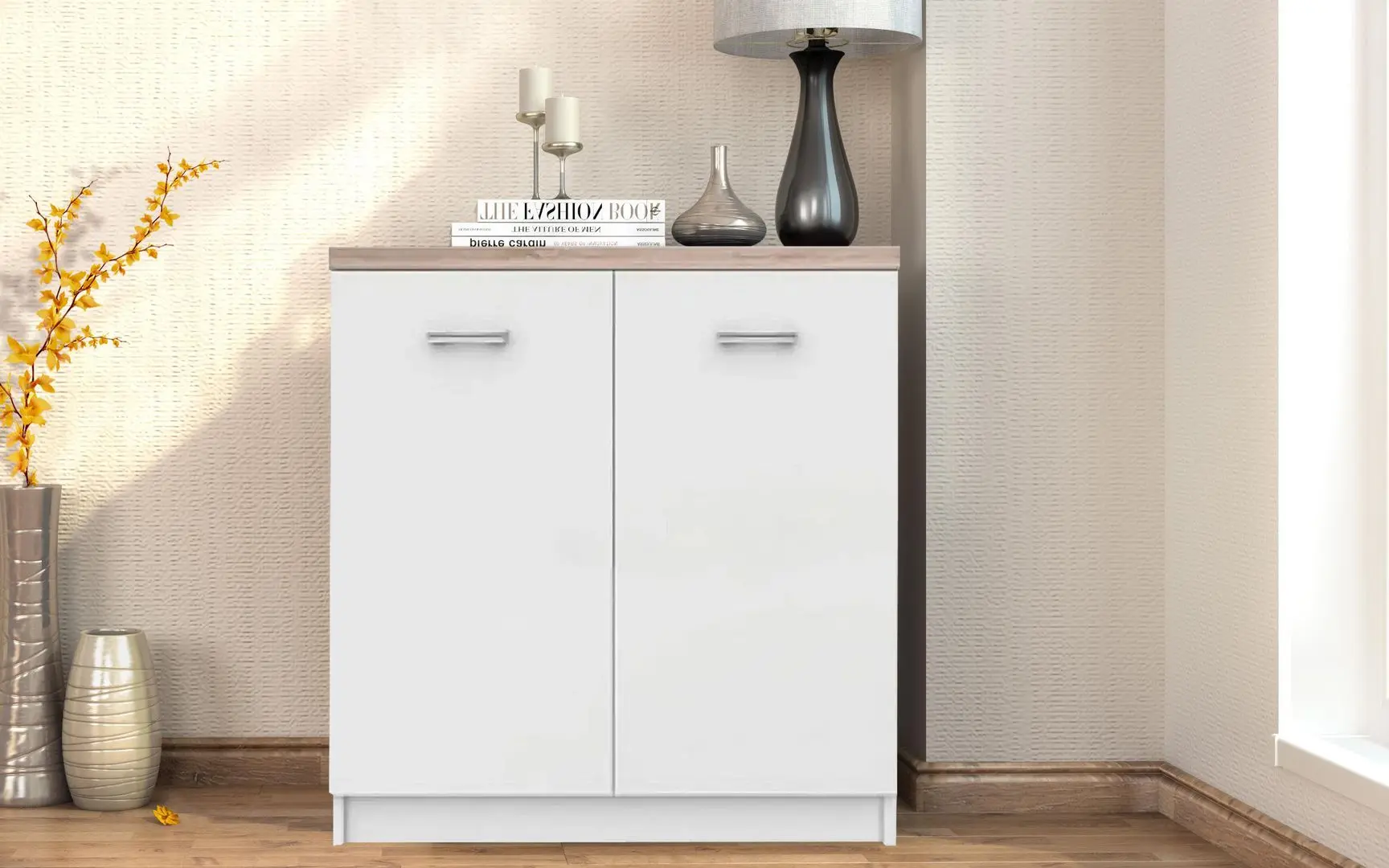 Tumba Ideal Mobila Sofia (Sonoma Oak/White)