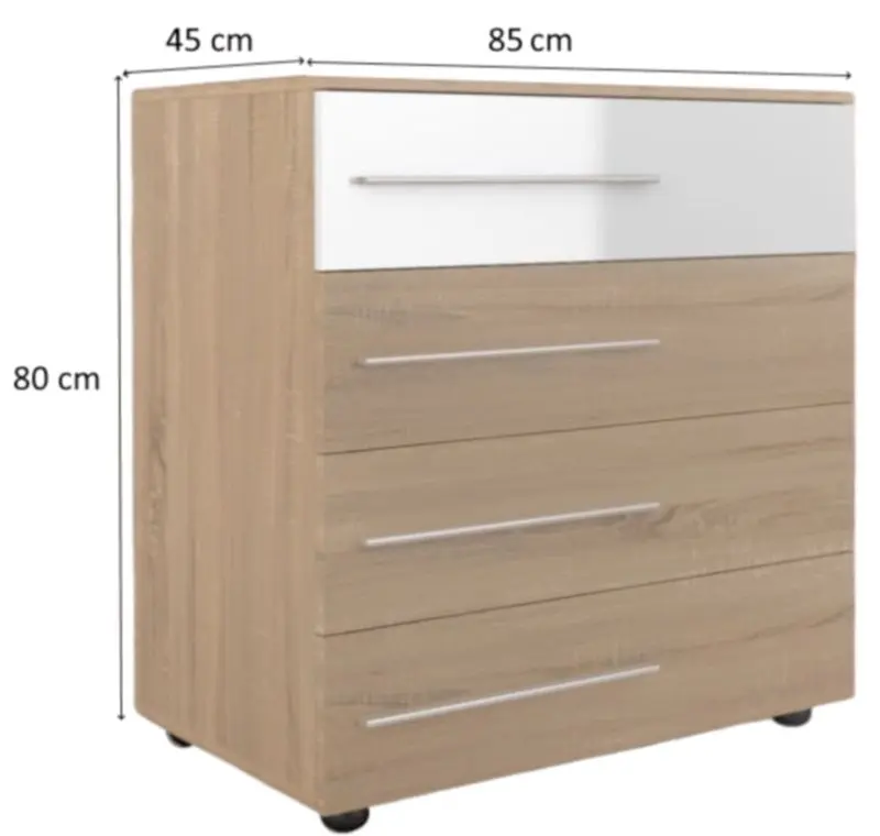 Comoda Ideal Mobila Viraj (Sonoma Oak/White)