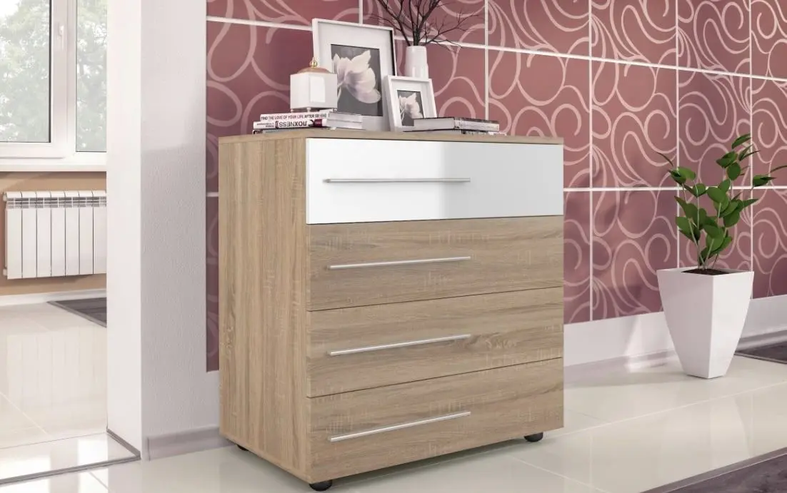 Comoda Ideal Mobila Viraj (Sonoma Oak/White)