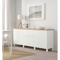 Tumba Ikea Besta/Lappviken/Stubbarp glisiera sertar cu sistem apasare 180x42x76 (Alb)