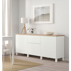 Tumba Ikea Besta/Lappviken/Stubbarp sina sertar cu inchidere lina 180x42x76 (Alb)