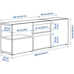 Tumba Ikea Besta/Lappviken glisiera sertar cu sistem apasare 180x42x65 (Aspect Stejar Antichizat) Thumb