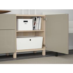 Tumba Ikea Besta/Selsviken/Stubbarp glisiera sertar cu sistem apasare 180x42x74 (Aspect stejar antichizat/Bej lucios) Thumb