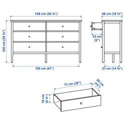 Comoda Ikea Gullaberg 168x48x100 (Alb) Thumb