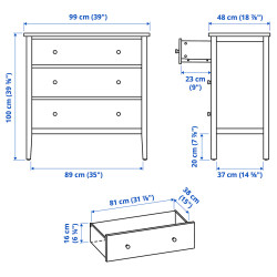Comoda Ikea Gullaberg 99x48x100 (Gri) Thumb