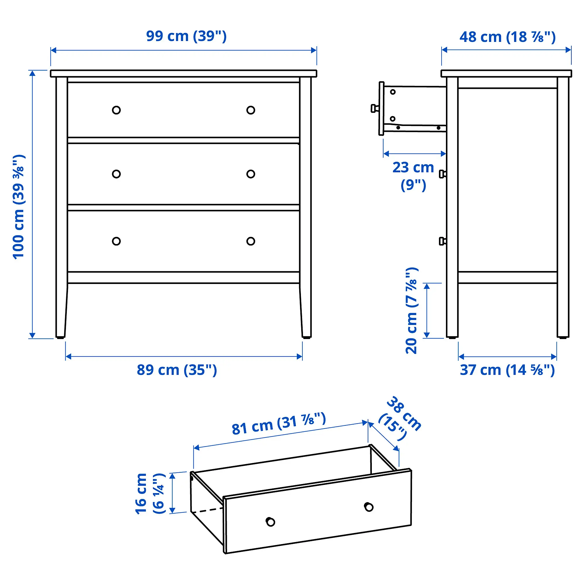 Comoda Ikea Gullaberg 99x48x100 (Gri) - 6