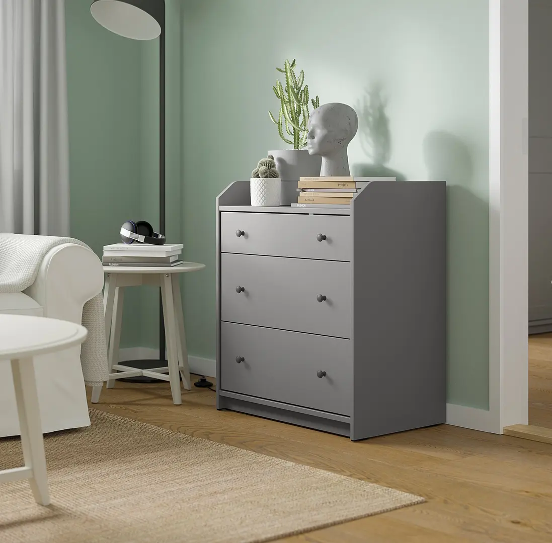 Comoda Ikea Hauga 3 sertare 70x46x84 (Gri)