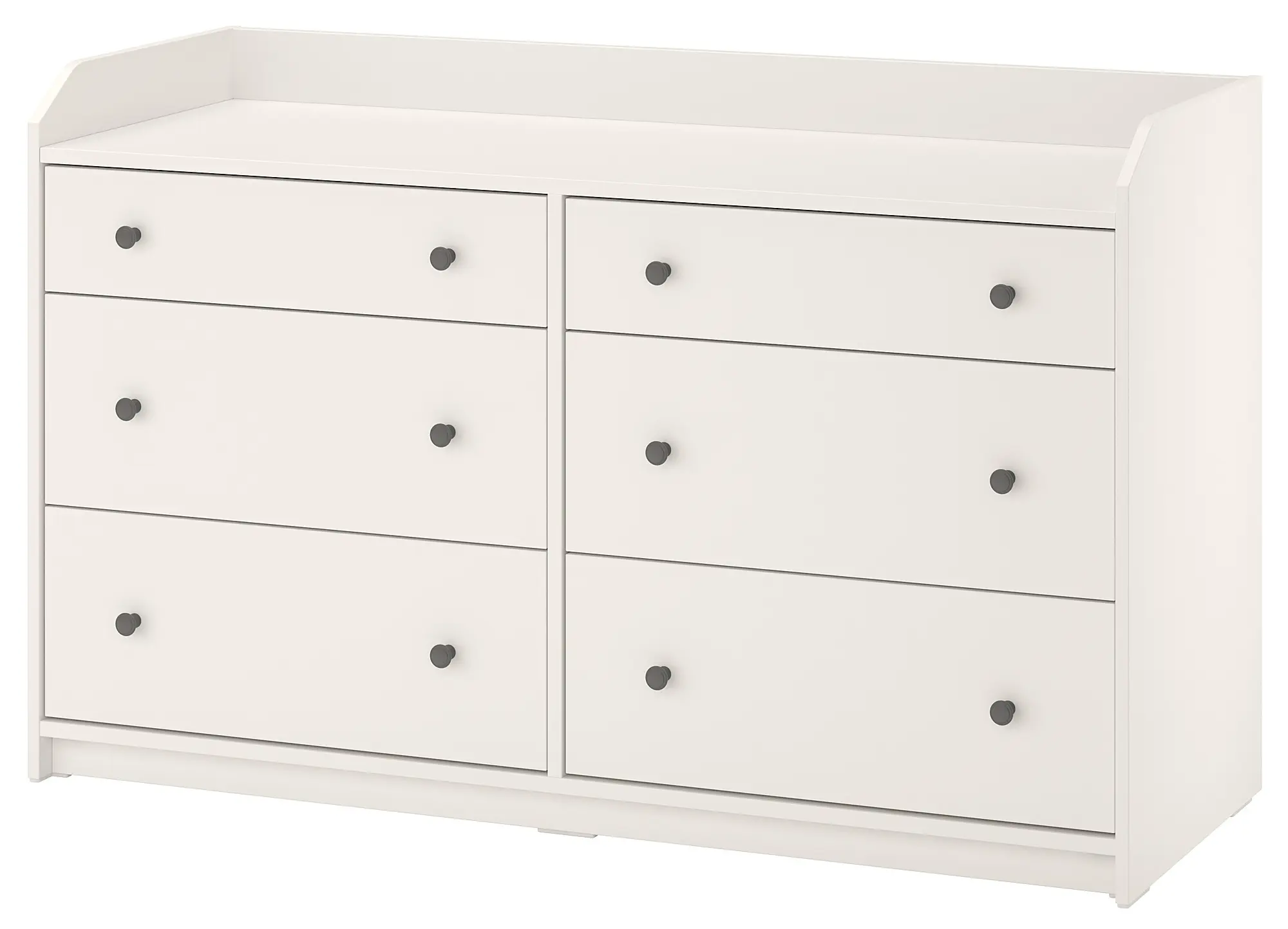 Comoda Ikea Hauga 6 sertare 138x46x84 (Alb)