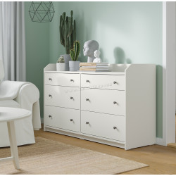 Comoda Ikea Hauga 6 sertare 138x46x84 (Alb)