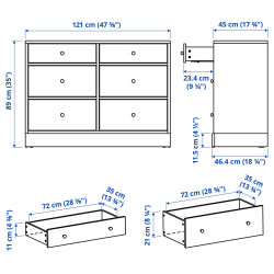 Comoda Ikea Havsta 6 sertare 121x47x89 (Alb) Thumb