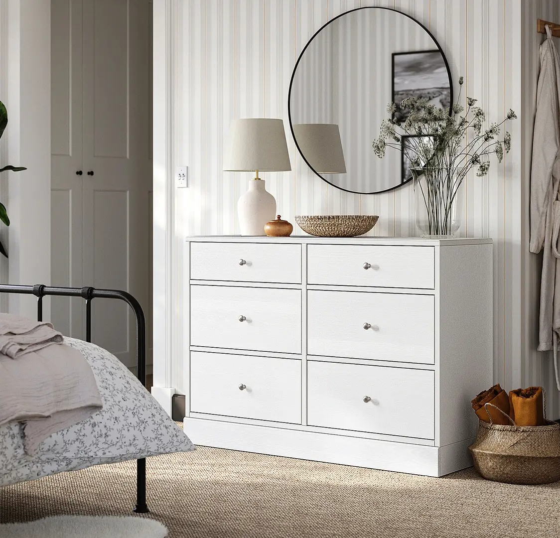 Comoda Ikea Havsta 6 sertare 121x47x89 (Alb)