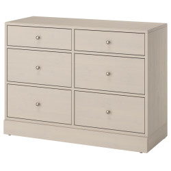 Comoda Ikea Havsta 6 sertare 121x47x89 (Gri-bej) Thumb