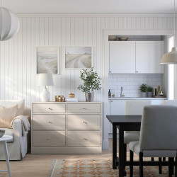 Comoda Ikea Havsta 6 sertare 121x47x89 (Gri-bej) Thumb