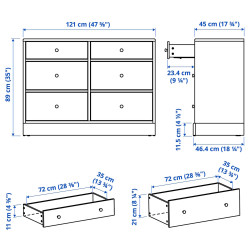 Comoda Ikea Havsta 6 sertare 121x47x89 (Gri-bej) Thumb