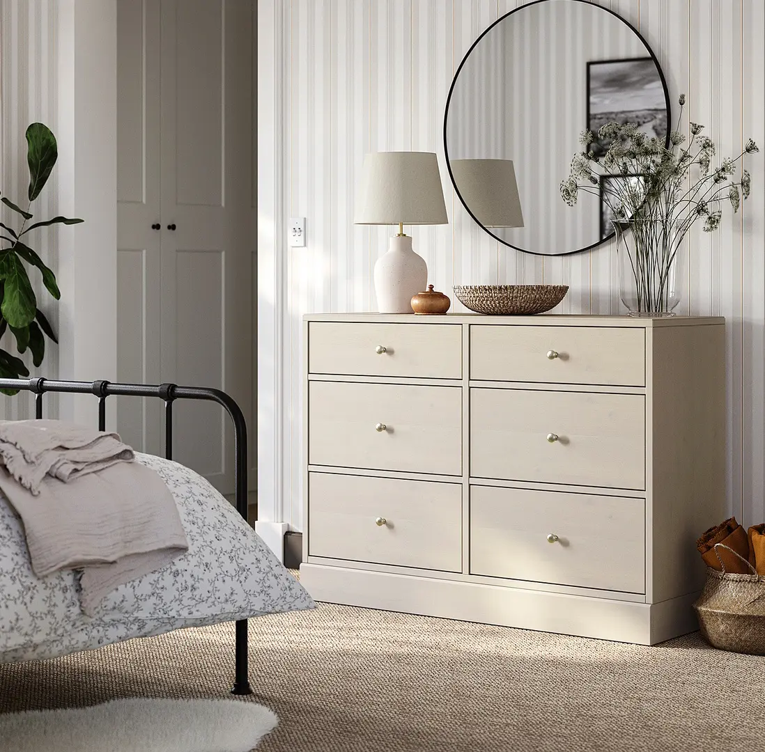 Comoda Ikea Havsta 6 sertare 121x47x89 (Gri-bej)