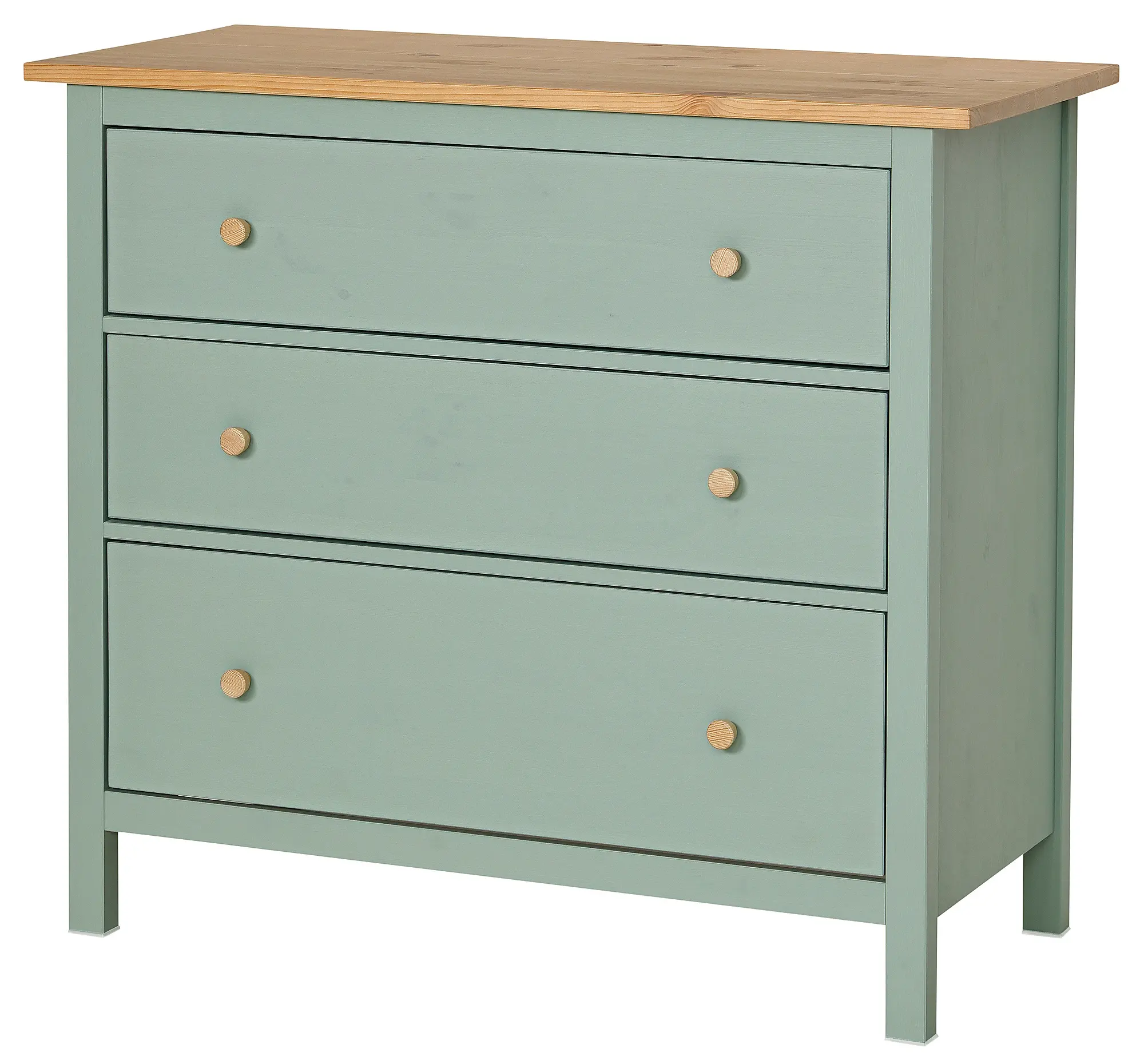 Comoda Ikea Hemnes 3 sertare 108x96 (Gri-verde/Maro deschis)