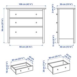 Comoda Ikea Hemnes 3 sertare 108x96 (Galben) Thumb