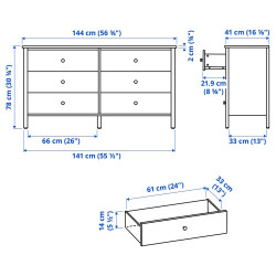 Comoda Ikea Kilberget 144x78 (Alb) Thumb