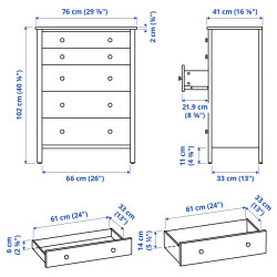 Comoda Ikea Kilberget 76x102 (Alb) Thumb
