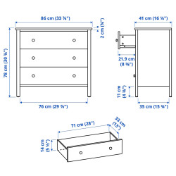 Comoda Ikea Kilberget 86x78 (Alb) Thumb