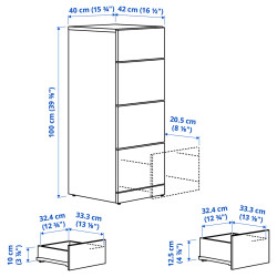 Comoda Ikea Lastare 40x42x100 (Alb) Thumb