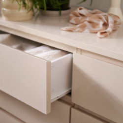 Comoda Ikea Malm 3 sertare 80x78 (Portocaliu deschis/Lucios) Thumb