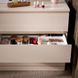 Comoda Ikea Malm 3 sertare 80x78 (Portocaliu deschis/Lucios) Thumb