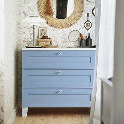 Comoda Ikea Platsa/Sannidal 3 sertare 80x57x73 (Alb/Albastru)