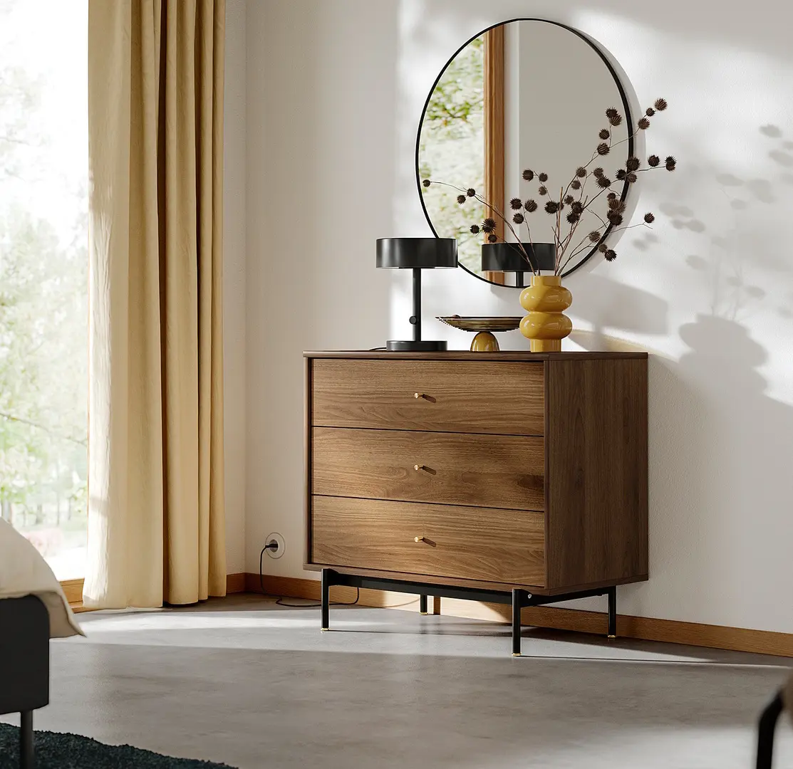 Comoda Ikea Radmanso 3 sertare 90x48x81 (Nuc maro)