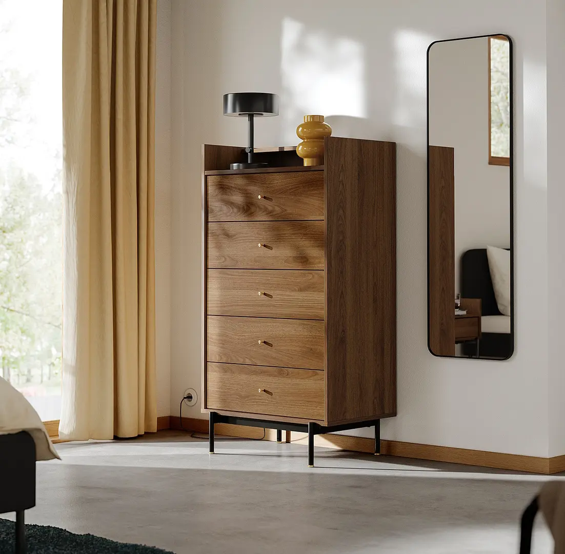 Comoda Ikea Radmanso 5 sertare 70x48x132 (Nuc maro)