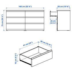 Comoda Ikea Storklinta 140x50x75 (Alb) Thumb