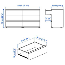 Comoda Ikea Storklinta 140x50x75 (Stejar) Thumb