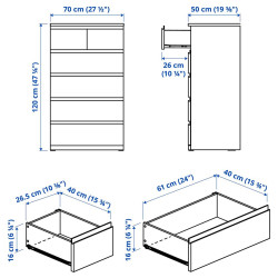 Comoda Ikea Storklinta 70x50x120 (Maro inchis) Thumb